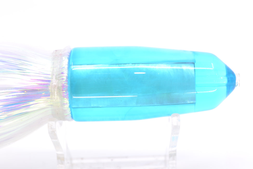 Moyes Lures Ice Blue MOP Sicario Bullet 8" 4.8oz Flashabou White/Light Blue GZE