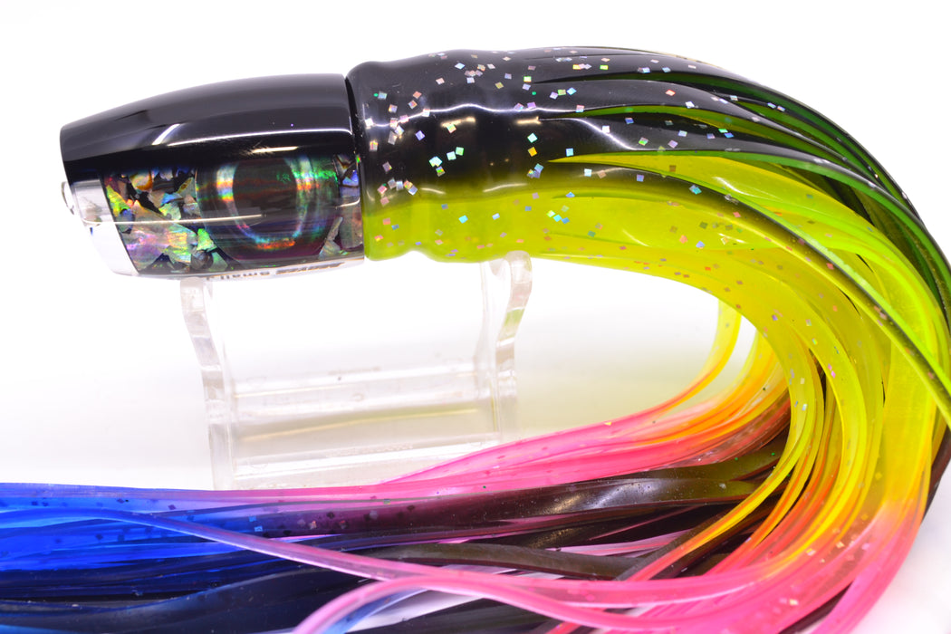 Moyes Lures S&P MOP Black Back Taxi Eyes Small J-Boy 9" 3.5oz Skirted Magic Johnson