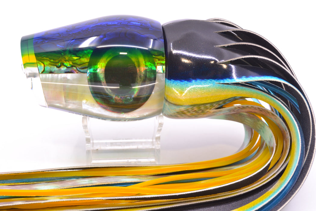 Moyes Lures Yellowfin Paua-MOP Blue-Yellow Back XL Sumo 16" 16.4oz FT Vinyl Tuna