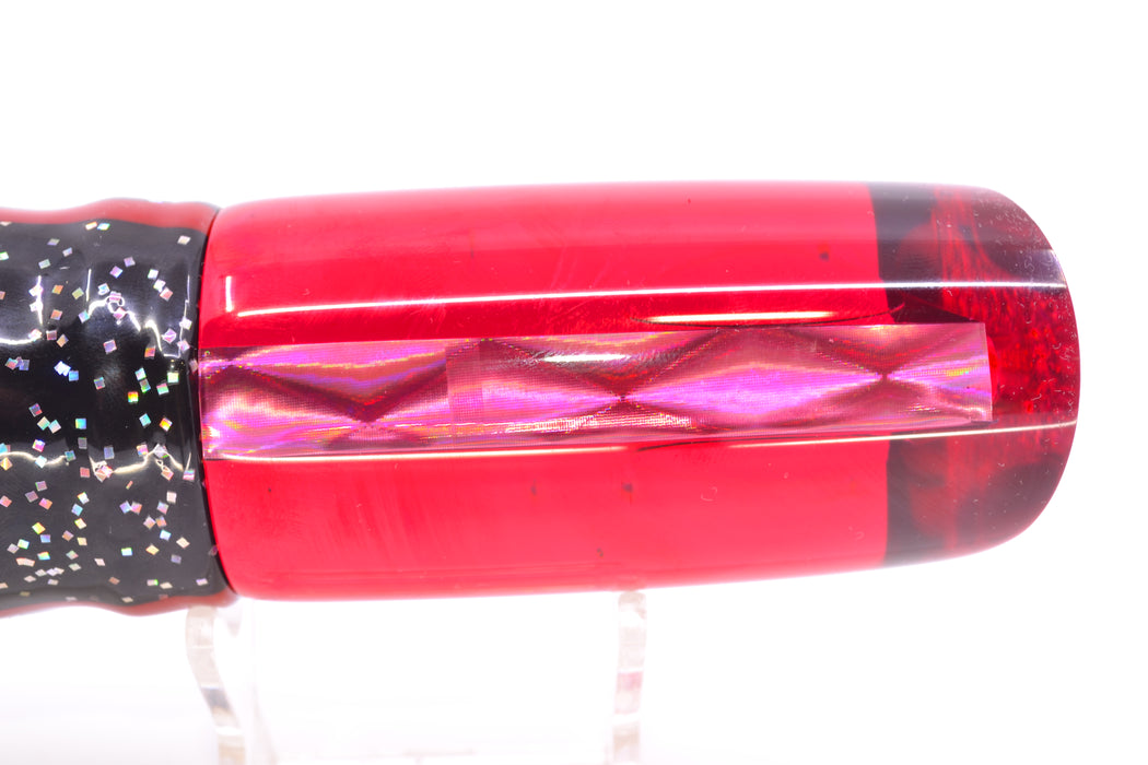 Koya Lures Red Rainbow Diamond Red Eyes Large 614 14" 11oz Skirted Black/Red