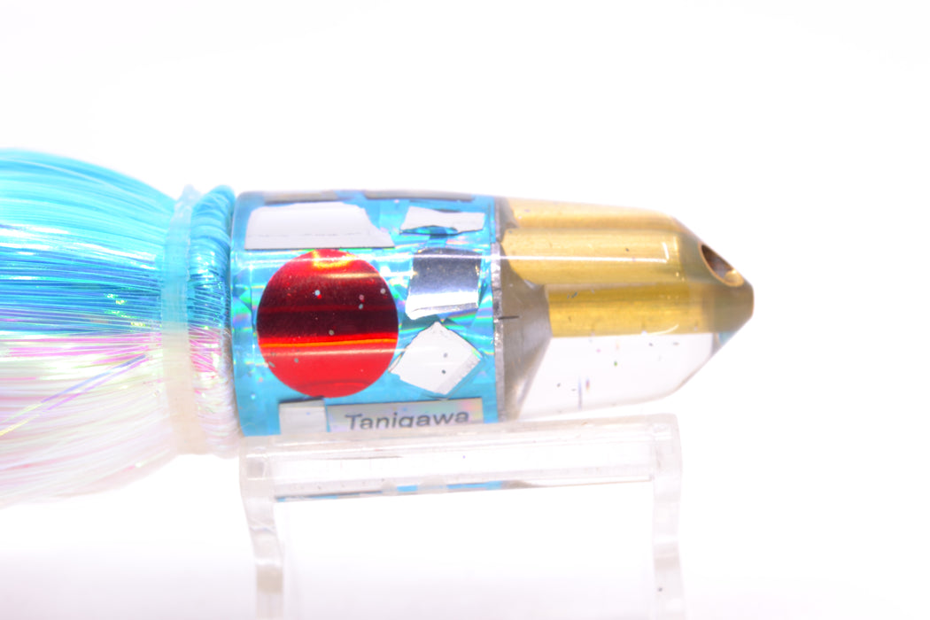 Tanigawa Lures Ice Blue Rainbow Cracked Glass 2-Hole Bullet 7" 6oz Strobez Ice Blue-White