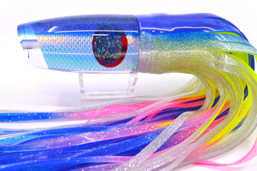 TANTRUM Lures Ice Rainbow Scale Blue Back XL Plunger 14" 12oz Skirted Blue-Silver GZE