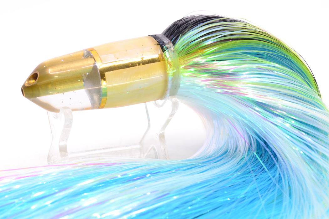 Tanigawa Lures Golden MOP/Gold Wrap 2-Hole Bullet 7" 6oz EZ Flash Yellowfin