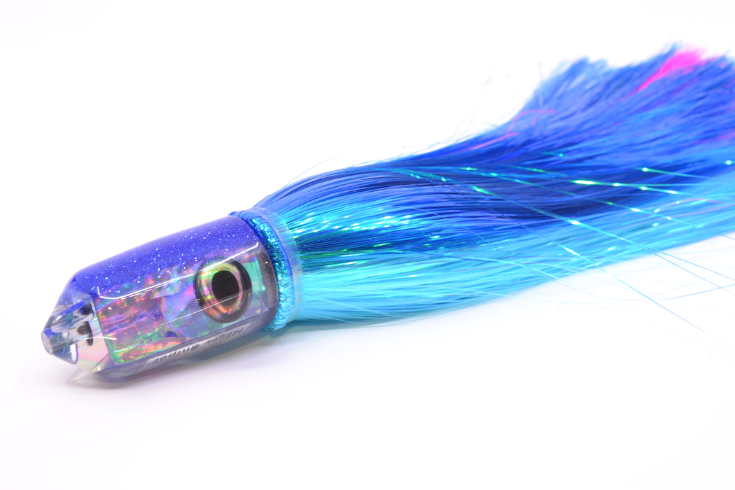 Moyes Lures Rainbow MOP Blue Glitter Back 2-Hole Small Sniper Jet 9" 5.7oz Strobez GZE