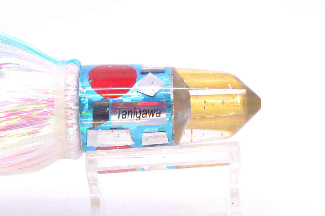 Tanigawa Lures Ice Blue Rainbow Cracked Glass 2-Hole Bullet 7" 6oz Strobez Ice Blue-White