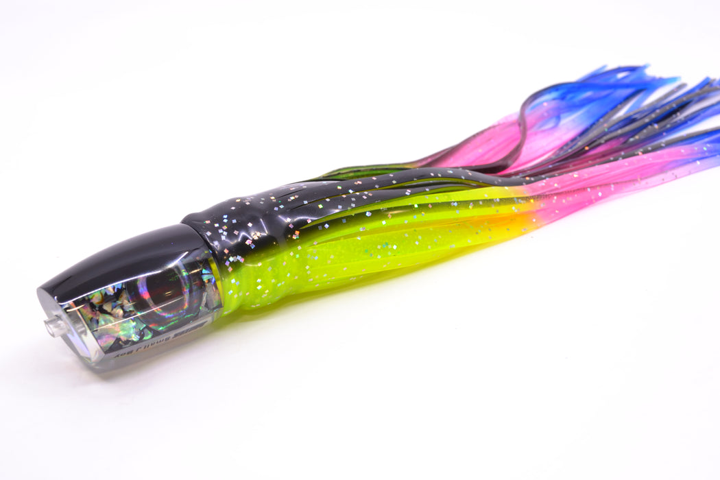 Moyes Lures S&P MOP Black Back Taxi Eyes Small J-Boy 9" 3.5oz Skirted Magic Johnson