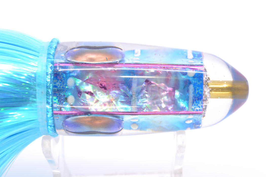 Ganku Lures "Glow Squidbob" Blue S&P Cuttlefish Long Bullet 9" 7oz Strobez Ice Blue/Pink