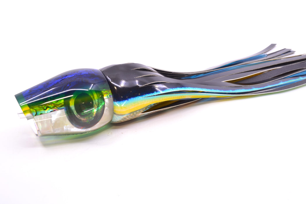 Moyes Lures Yellowfin Paua-MOP Blue-Yellow Back XL Sumo 16" 16.4oz FT Vinyl Tuna