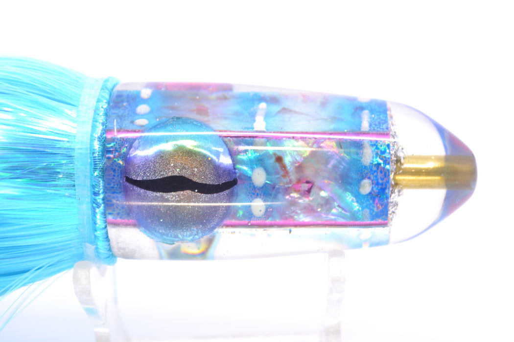 Ganku Lures "Glow Squidbob" Blue S&P Cuttlefish Long Bullet 9" 7oz Strobez Ice Blue/Pink