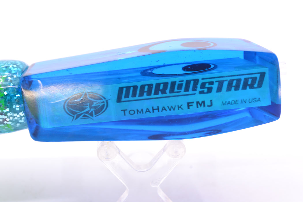 Marlinstar Blue Awabi Lead Medium Tomahawk FMJ 9"+ 11.4oz Skirted Blue/Green-Yellow GZE