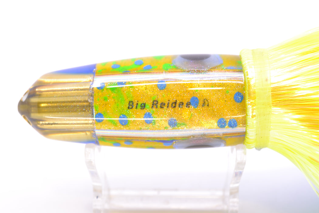 Big Reidee Mahi Paua Blue Back 4-Hole Bullet 9" 6oz Strobez Blue-Chartreuse