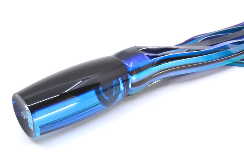 Moyes Lures Blue Mirrored Black Back Taxi Eyes XL Shotgun 14" 11oz FT Vinyl Skipjack GZE