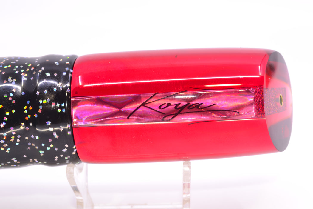 Koya Lures Red Rainbow Diamond Red Eyes Large 614 14" 11oz Skirted Black/Red