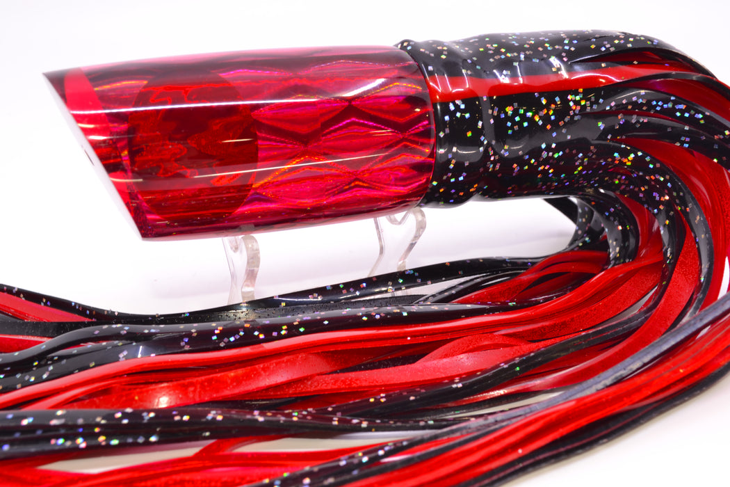 Koya Lures Red Rainbow Diamond Red Eyes Large 614 14" 11oz Skirted Black/Red