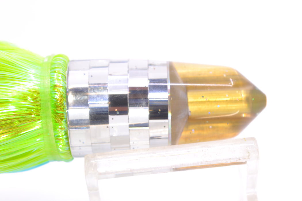 Tanigawa Lures Clear Mirrored Disco Ball 2-Hole Bullet 7" 6oz Strobez Ice Blue-Green