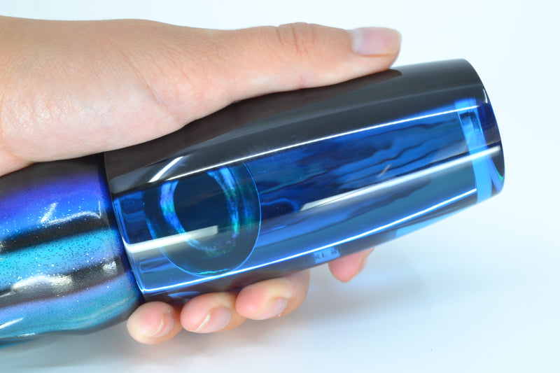 Moyes Lures Blue Mirrored Black Back Taxi Eyes XL Shotgun 14" 11oz FT Vinyl Skipjack GZE