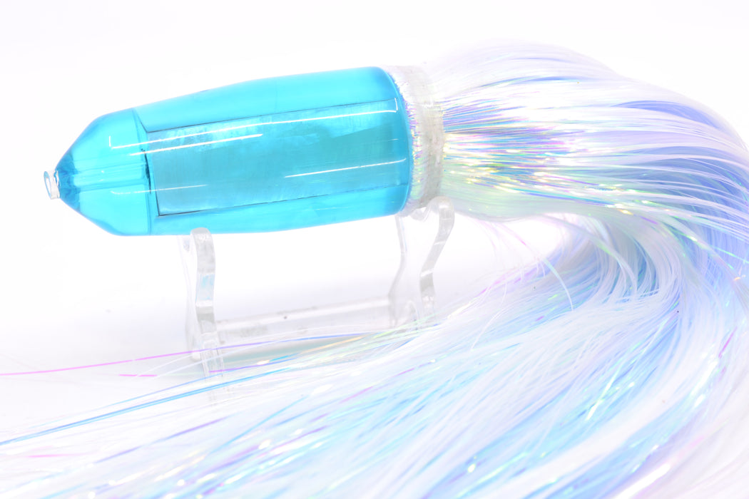 Moyes Lures Ice Blue MOP Sicario Bullet 8" 4.8oz Flashabou White/Light Blue GZE