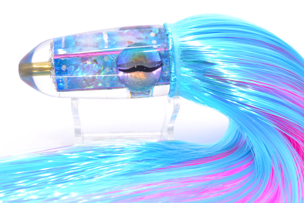 Ganku Lures "Glow Squidbob" Blue S&P Cuttlefish Long Bullet 9" 7oz Strobez Ice Blue/Pink