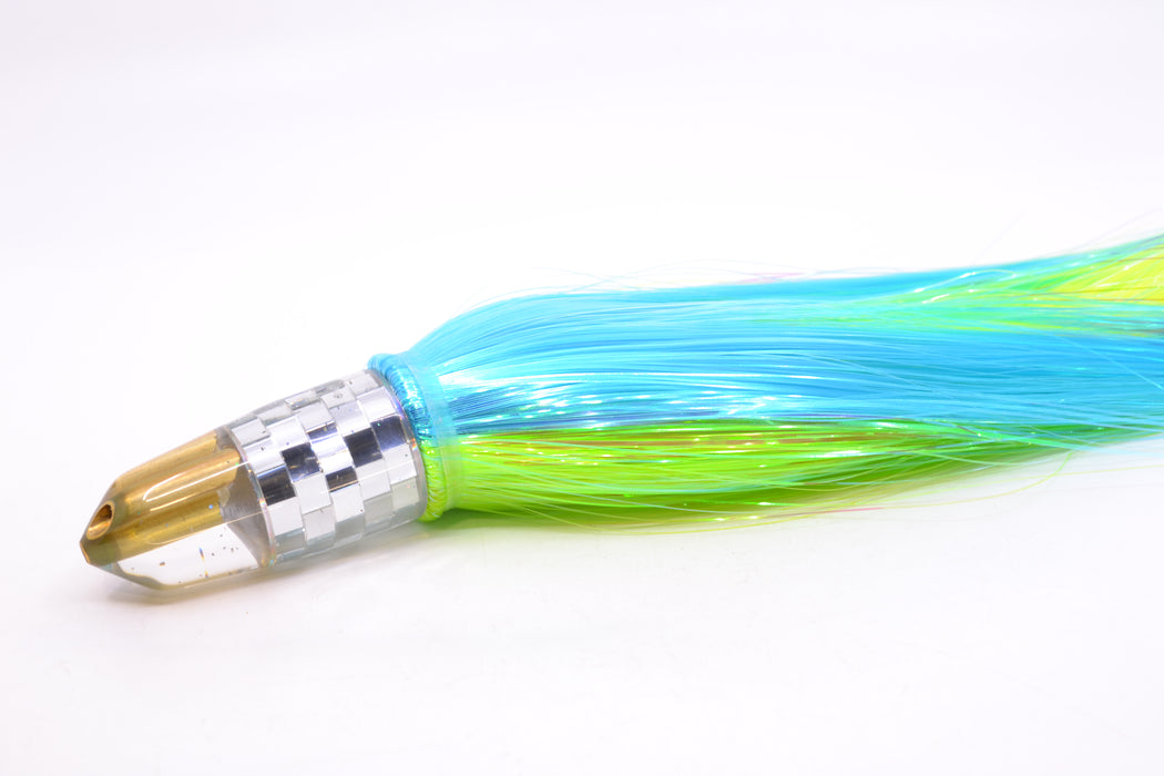 Tanigawa Lures Clear Mirrored Disco Ball 2-Hole Bullet 7" 6oz Strobez Ice Blue-Green