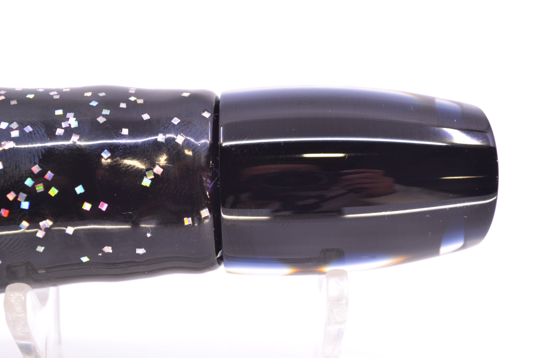 Moyes Lures Black Pearl Black Back Small J-Boy 9" 3.5oz Skirted Black/Purple