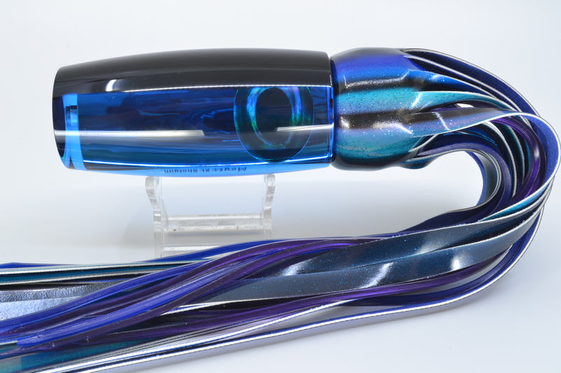 Moyes Lures Blue Mirrored Black Back Taxi Eyes XL Shotgun 14" 11oz FT Vinyl Skipjack GZE