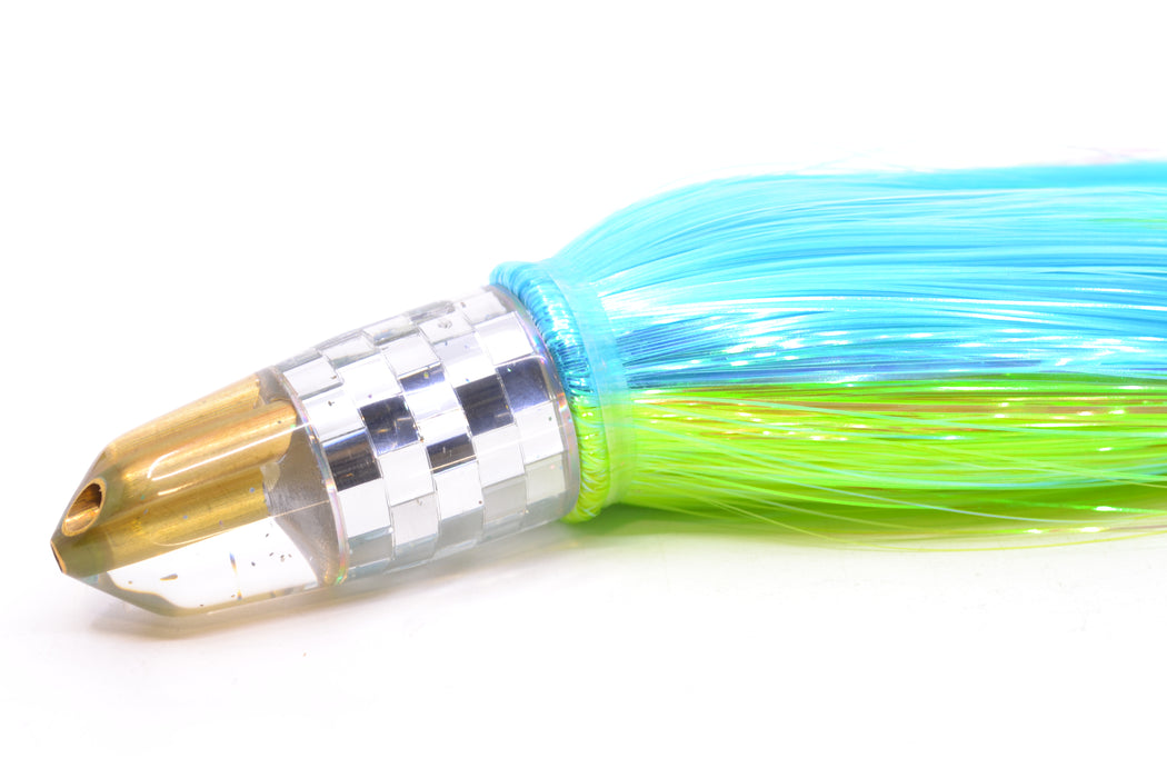Tanigawa Lures Clear Mirrored Disco Ball 2-Hole Bullet 7" 6oz Strobez Ice Blue-Green