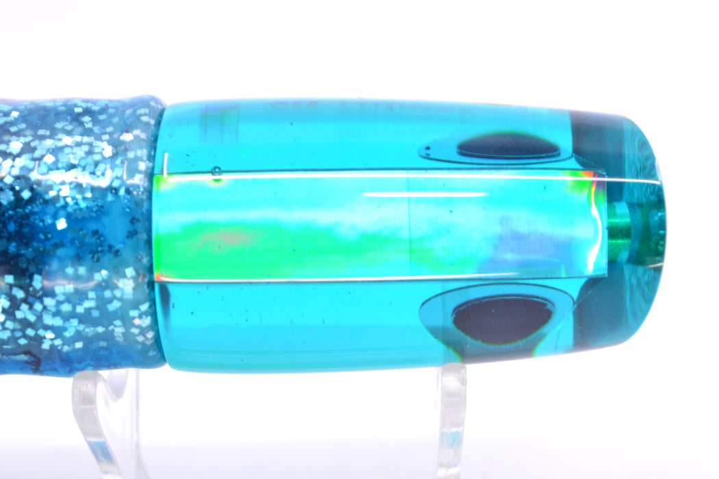 Koya Lures Turquoise Rainbow Blue-Black Eyes JP Small Lunger 10" 6oz Skirted Ice Blue/Black