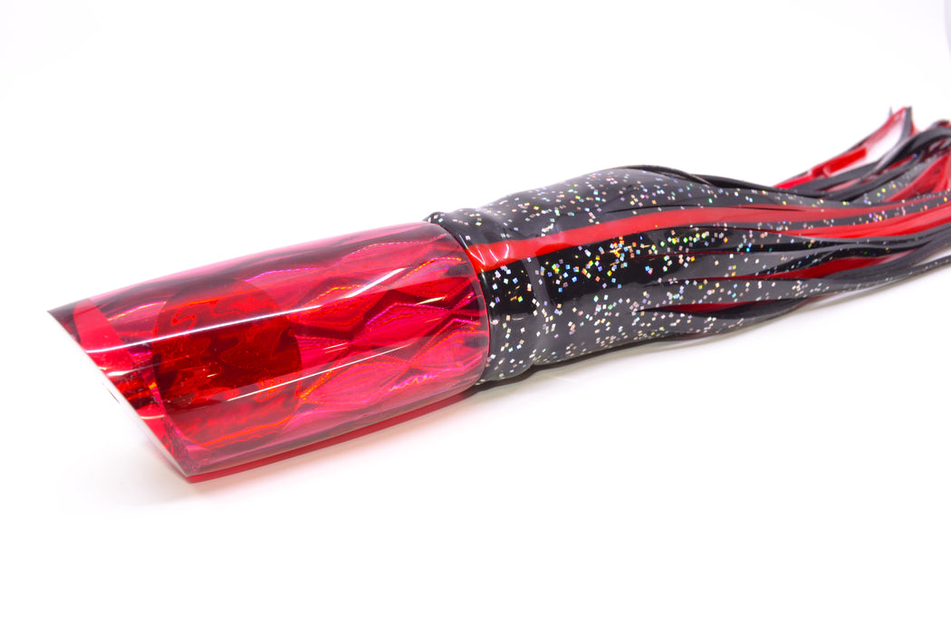 Koya Lures Red Rainbow Diamond Red Eyes Large 614 14" 11oz Skirted Black/Red