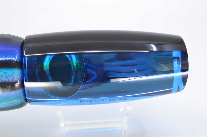 Moyes Lures Blue Mirrored Black Back Taxi Eyes XL Shotgun 14" 11oz FT Vinyl Skipjack GZE