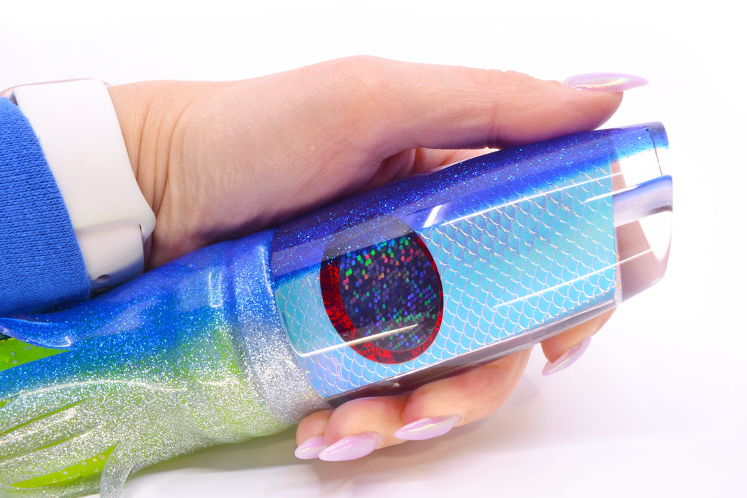 TANTRUM Lures Ice Rainbow Scale Blue Back XL Plunger 14" 12oz Skirted Blue-Silver GZE