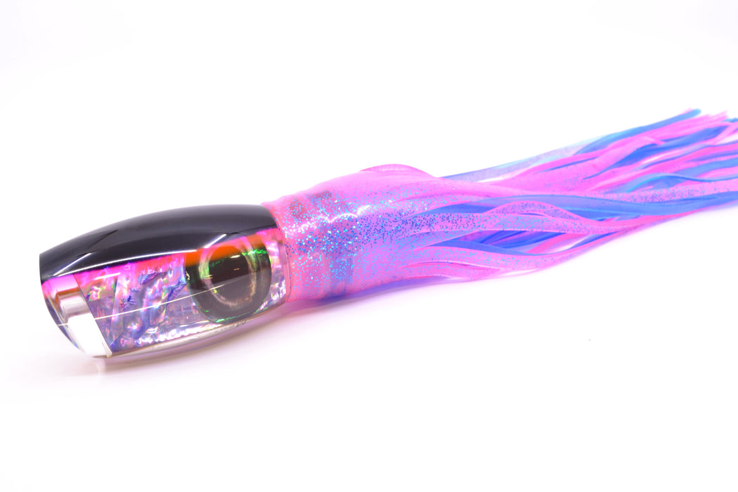 Moyes Lures Rainbow MOP Black-Pink Back Taxi Eyes Large Argus 14" 10oz Skirted Pink/Blue