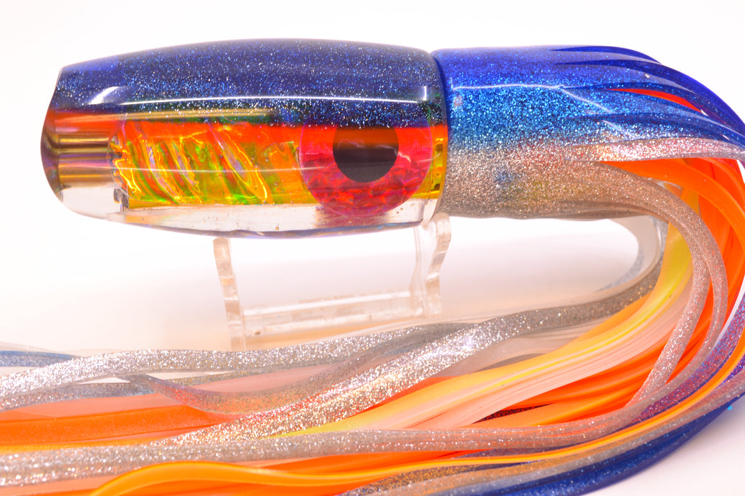 Coggin Lures Yellow Rainbow Dichro Blue-Pink Back 4-Hole Copalure Scoop 12" 12oz Skirted