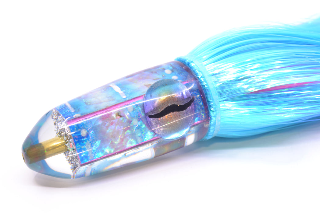 Ganku Lures "Glow Squidbob" Blue S&P Cuttlefish Long Bullet 9" 7oz Strobez Ice Blue/Pink