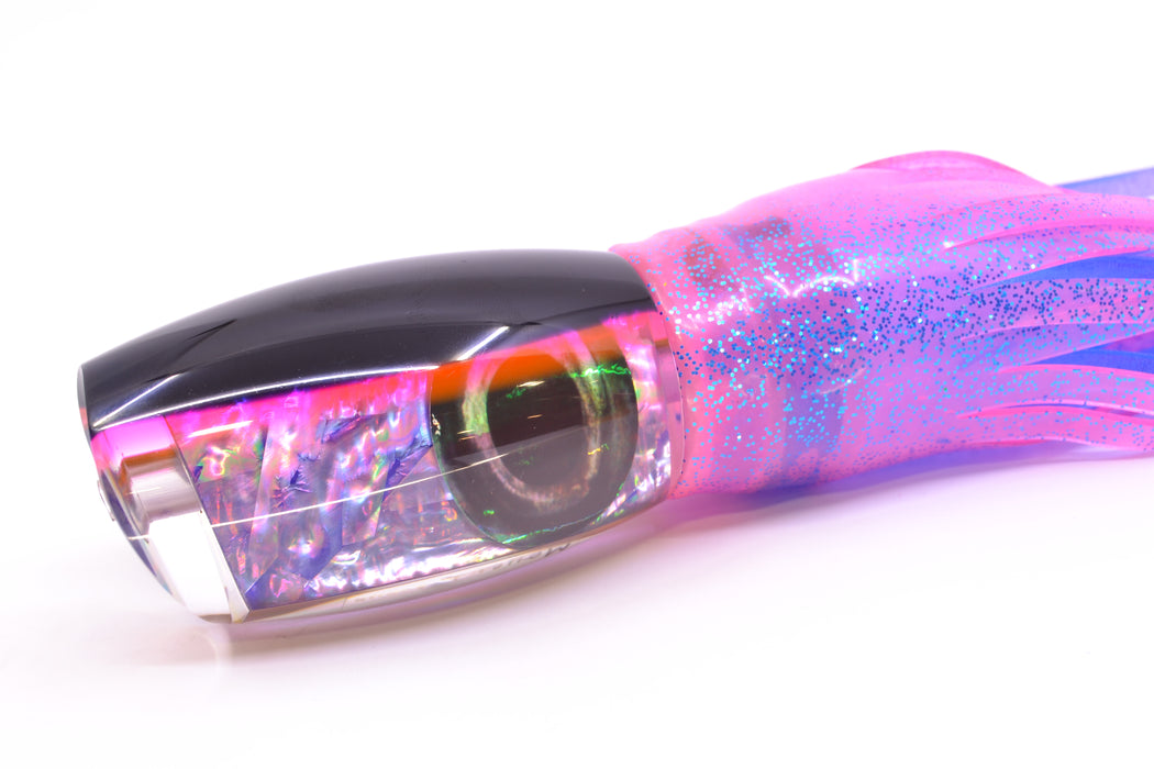 Moyes Lures Rainbow MOP Black-Pink Back Taxi Eyes Large Argus 14" 10oz Skirted Pink/Blue