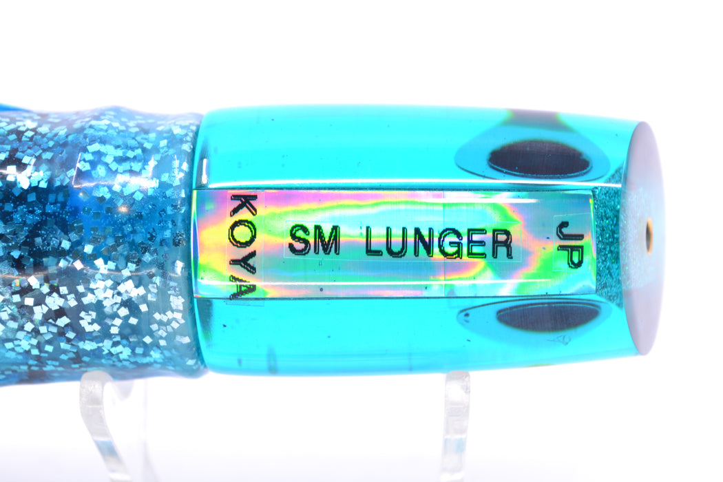 Koya Lures Turquoise Rainbow Blue-Black Eyes JP Small Lunger 10" 6oz Skirted Ice Blue/Black