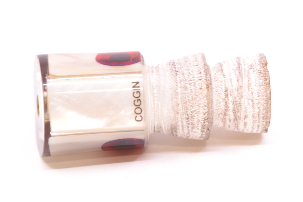 Coggin Lures Real White MOP Brown Back Black-Red Eyes Peanut Pusher 5.5" 1oz