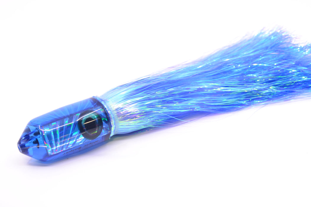 Moyes Lures Blue Rainbow Starburst 2-Hole Small Sniper Jet 9" 5.7oz Flashabou Blue/White GZE