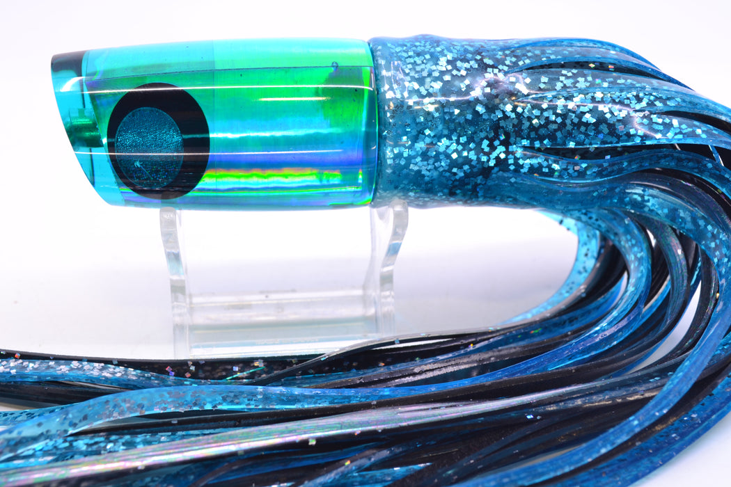 Koya Lures Turquoise Rainbow Blue-Black Eyes JP Small Lunger 10" 6oz Skirted Ice Blue/Black