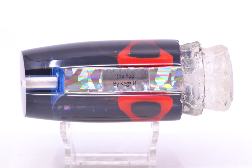 Joe Yee Lures by KEGZ Silver Rainbow Flake Black Back Medium Plunger 12" 4.5oz