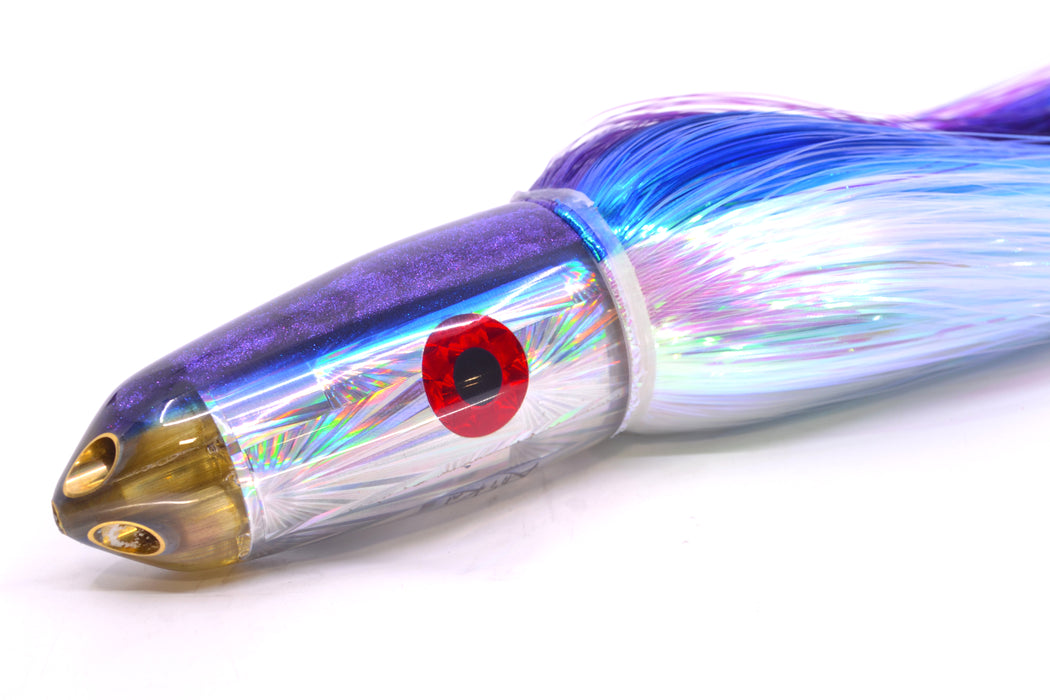 Ali'i Kai Lures Silver Starburst Purple-Blue Back Dreamliner Jet 12" 14.5oz EZ Flash