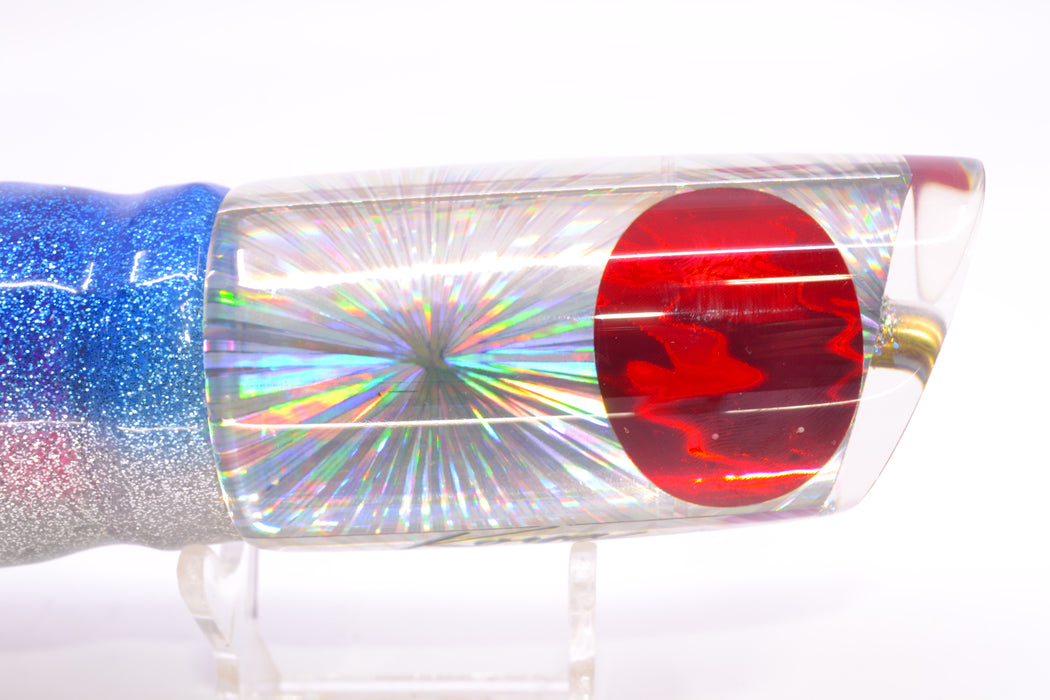 Koya Lures Silver Rainbow Starburst Red Eyes Large 614 14" 11oz Skirted Blue-Silver/Pink