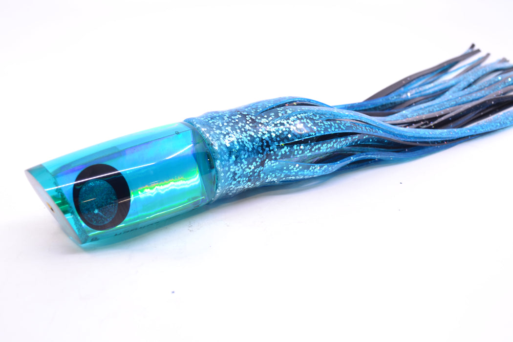 Koya Lures Turquoise Rainbow Blue-Black Eyes JP Small Lunger 10" 6oz Skirted Ice Blue/Black