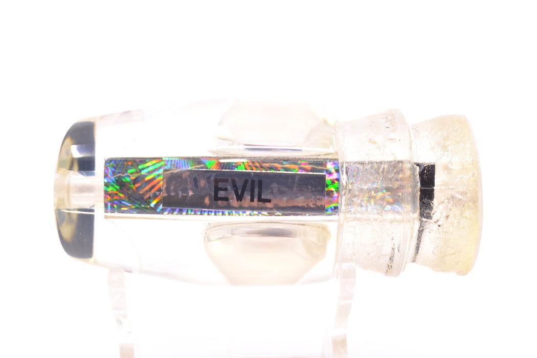 Joe Yee Silver Rainbow Swirl Black-Red Shakey Eyes "Evil" Apollo 12" 2.8oz