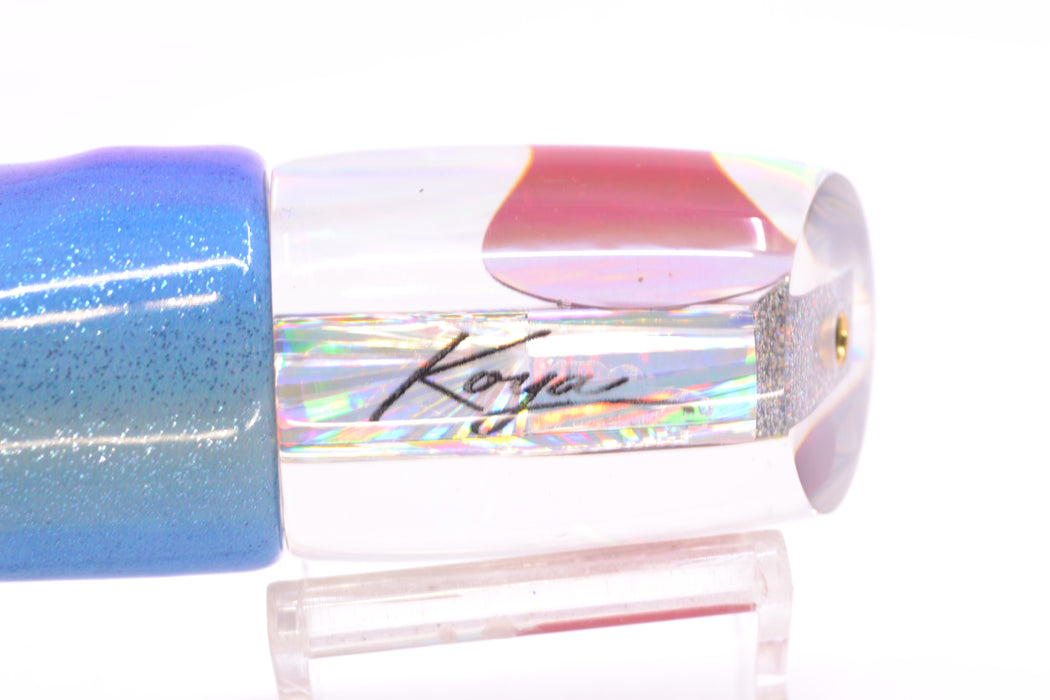 Koya Lures Silver Starburst Red Eyes Small Poi Dog 10" 6.5oz Fire Tailz Vinyl Blueberry