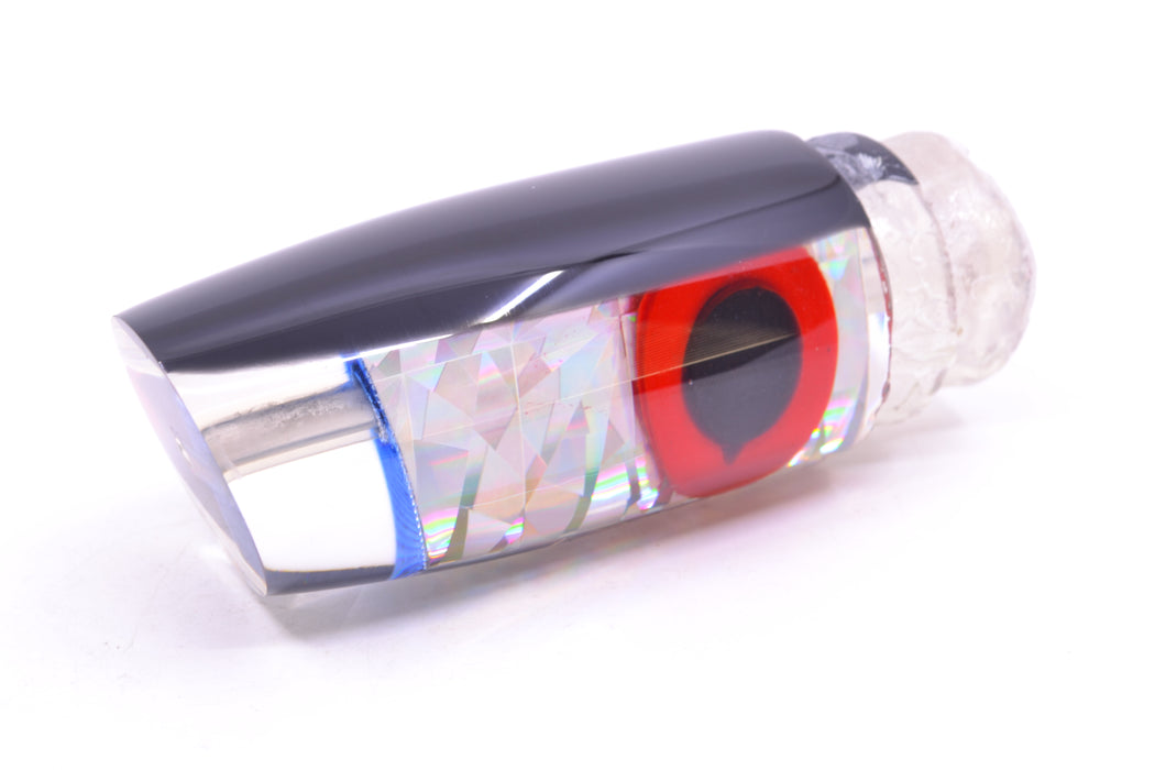 Joe Yee Lures by KEGZ Silver Rainbow Flake Black Back Medium Plunger 12" 4.5oz