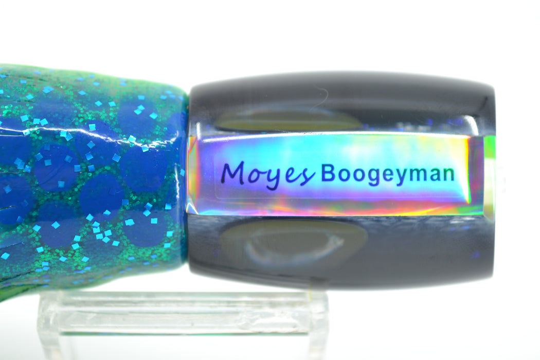 Moyes Lures Green-Blue Oil Slick Black Back Boogeyman 12" 7oz Skirted