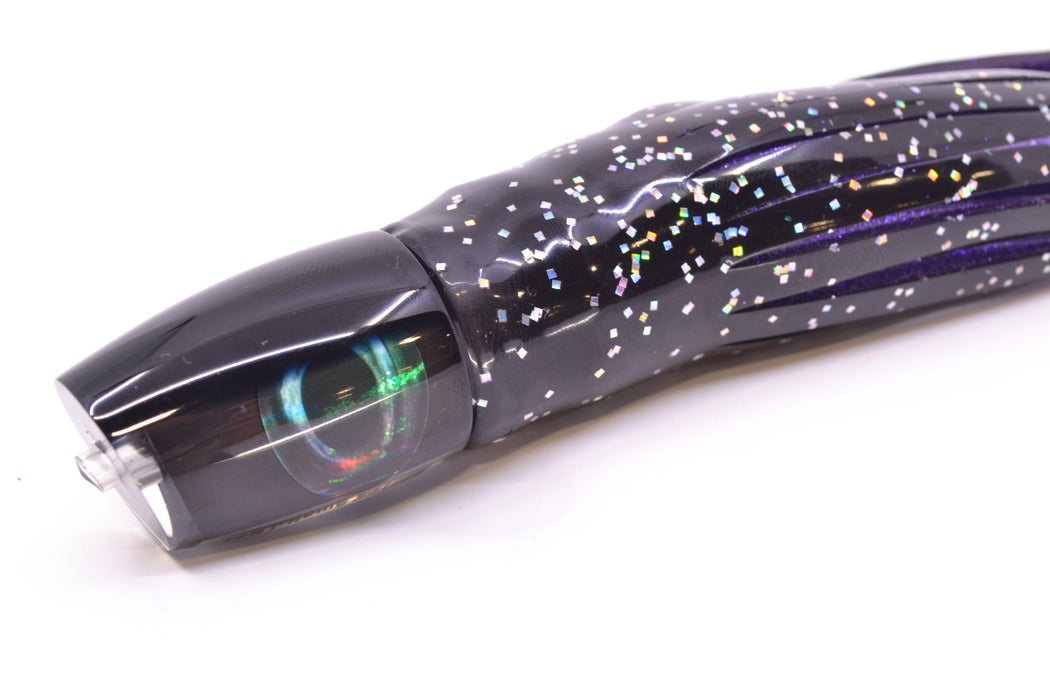 Moyes Lures Black Pearl Black Back Small J-Boy 9" 3.5oz Skirted Black/Purple