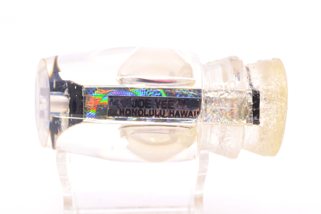 Joe Yee Silver Rainbow Swirl Black-Red Shakey Eyes "Evil" Apollo 12" 2.8oz