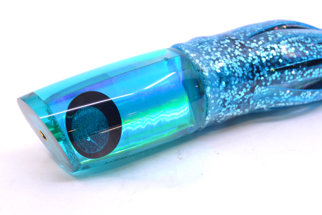 Koya Lures Turquoise Rainbow Blue-Black Eyes JP Small Lunger 10" 6oz Skirted Ice Blue/Black