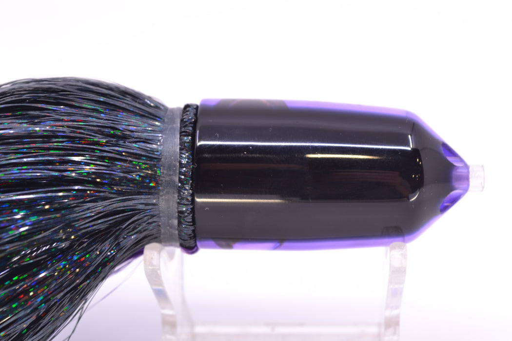 Moyes Lures Purple MOP Black Back 2-Hole Small Sniper Jet 9" 5.7oz Strobez Black-Purple GZE